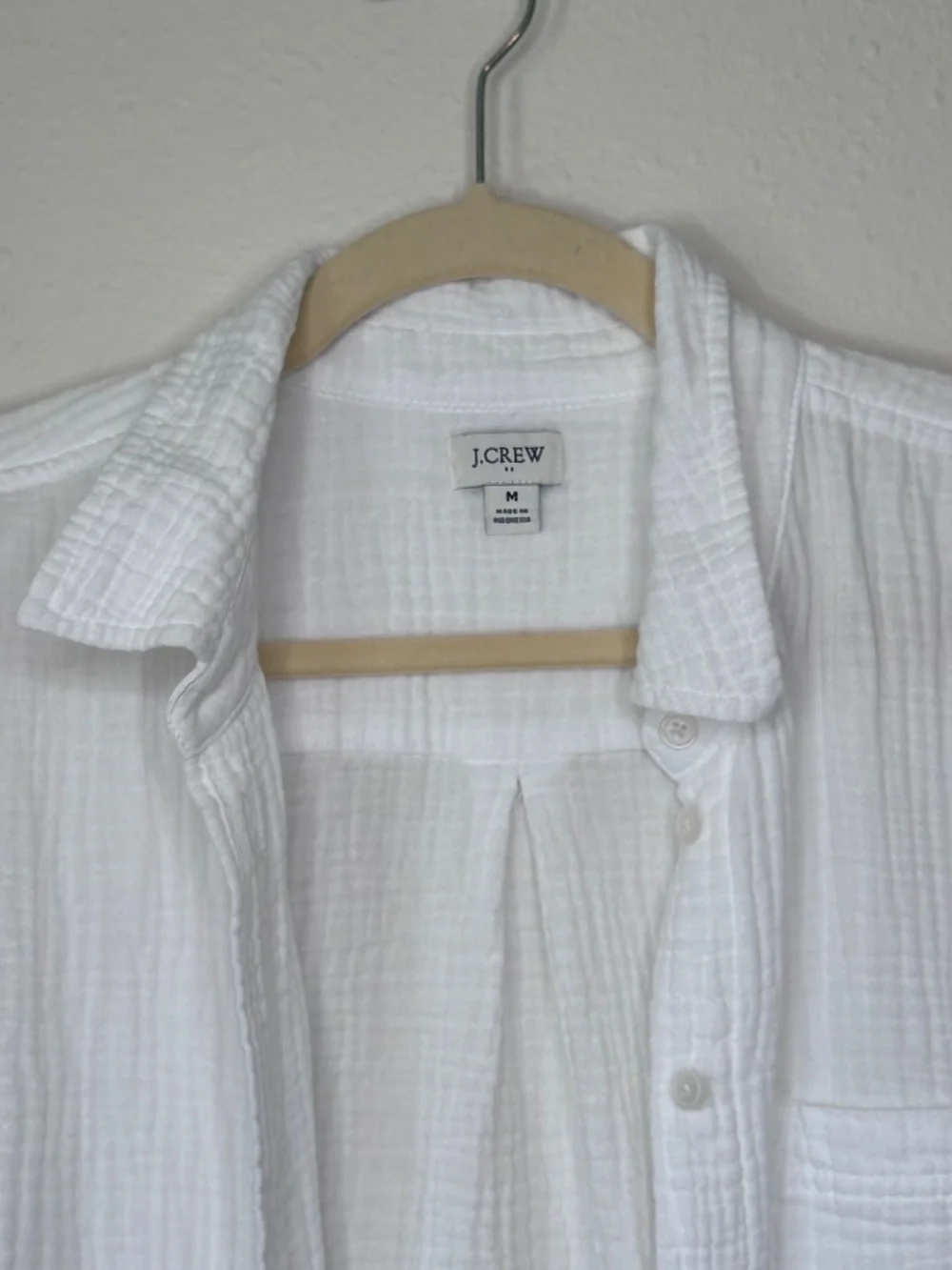 J. Crew Factory Double-gauze Button-up Long Sleeve Shirt, Size Medium - Picture 9 of 9